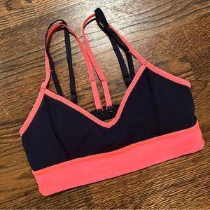 Lululemon Black & Melon Sports Bra Top Size 8